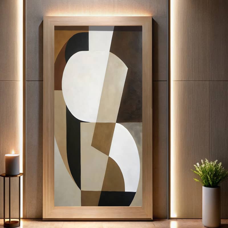Brown and Beige Abstract Art Paint by Number Kit – Extra Large Geometric Wall Decor