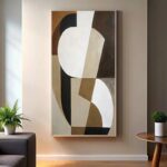 Brown and Beige Abstract Art Paint by Numbers – Extra Large Geometric Wall Decor
