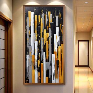 Brush Strokes Art Paint by Numbers - Large Abstract Vertical Canvas