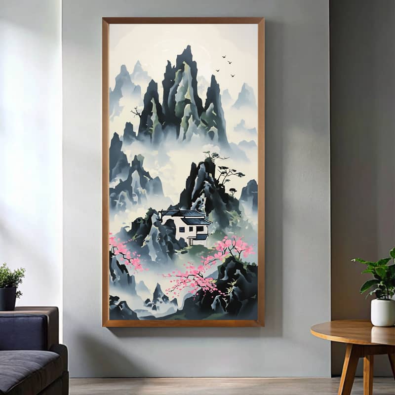 China Countryside Village Paint by Number – Large Canvas Oriental Art