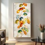 Colored Ginkgo Leaves Paint by Numbers – Large Canvas Botanical Wall Art