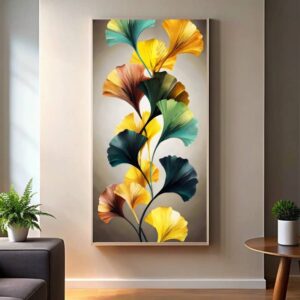 Colorful Ginkgo Leaves Paint by Numbers – Large Canvas Botanical Art