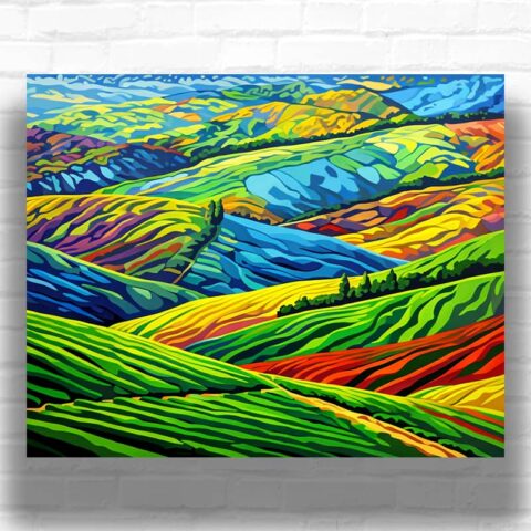 Colorful Hills - Abstract Painting by Numbers