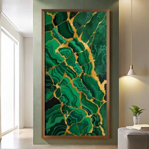 Dark Green and Gold Marble - Extra Large Print Paint by Number