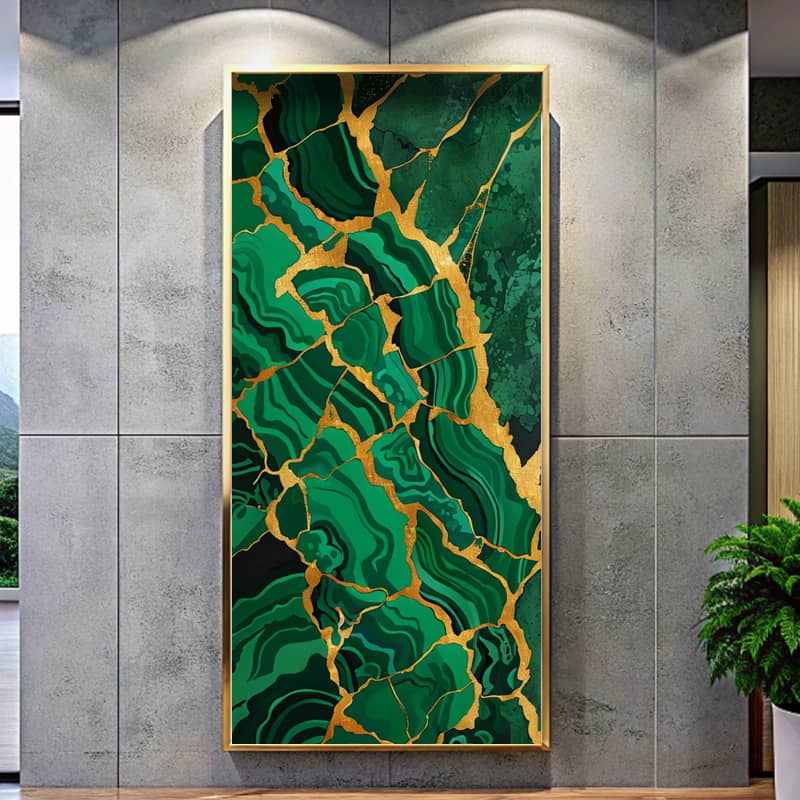 Dark Green and Gold Marble - Large Paint by Number Kit