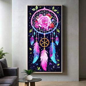 Dream Catcher with Roses Paint by Numbers - Extra Large Canvas Wall Art
