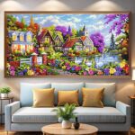 English Country – Oversized Paint by Numbers Cottage Art