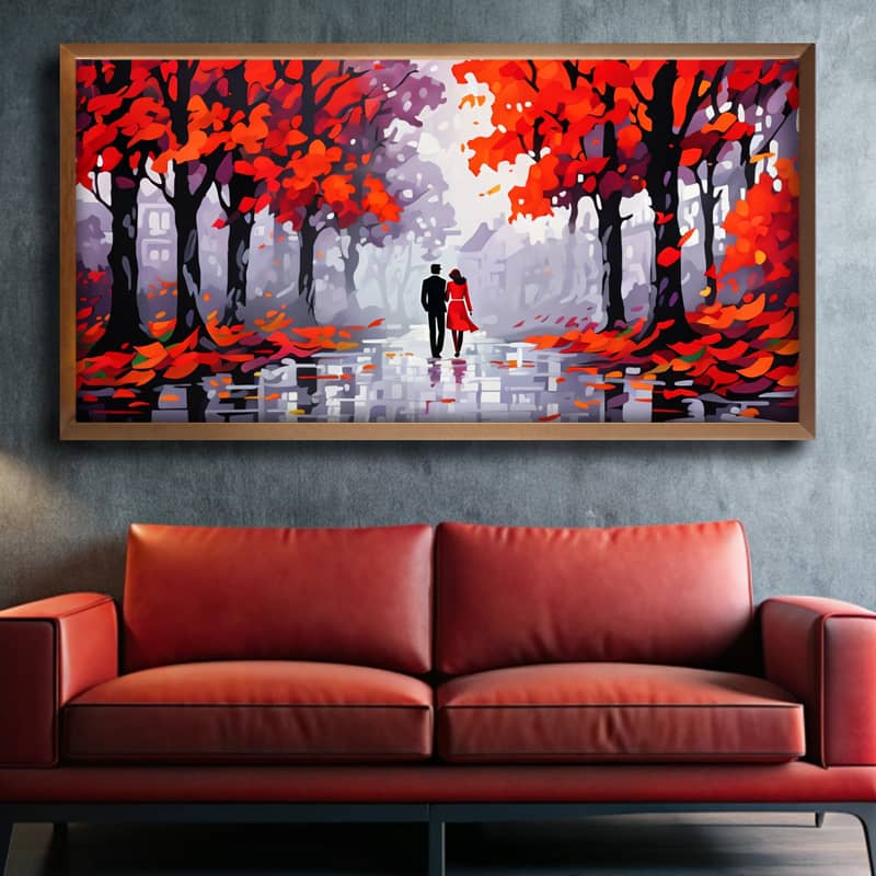 Fall Walk NYC Paint by Number Kit - Large Abstract City Street Scene