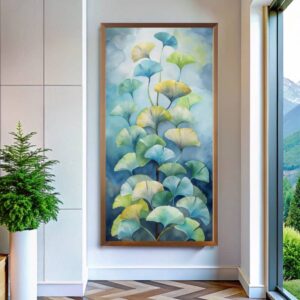 Ginkgo Leaves Painting Paint by Numbers – Large Vertical Canvas Art