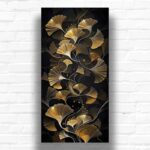 Gold Ginkgo Leaves Paint By Number – Extra Large Leaves Wall Art