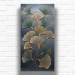 Golden Ginkgo Leaves Paint by Number – Large Botanical Canvas Art