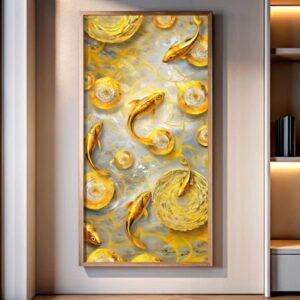 Golden Koi Fish Paint by Numbers – Extra Large Canvas Pond Art