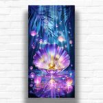 Golden Pearl in Shell Paint by Number – Large Scale Canvas Ocean Art