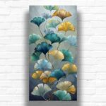 Golden and Blue Ginkgo Leaf - Paint by Number Large Print