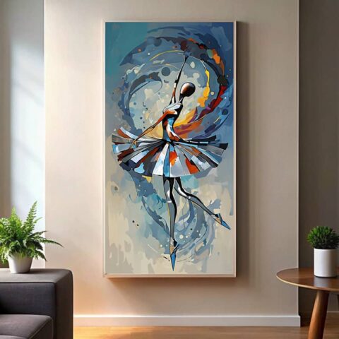 Graceful Ballet Dancer - Large Abstract Paint by Numbers