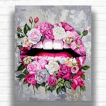 Graffiti Art Lips from Roses Paint by Numbers – Surreal Floral Art