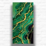 Green Marble Art Large Paint by Number - Abstract Stone Texture