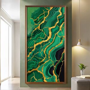 Green Marble Art Large Paint by Numbers - Abstract Stone Texture