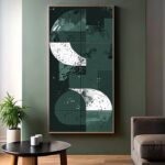 Grey White Geometric Abstract Art Paint by Numbers – Large Vertical Canvas