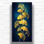Japanese Ginkgo Leaves Paint by Number – Large Canvas Botanical Wall Decor