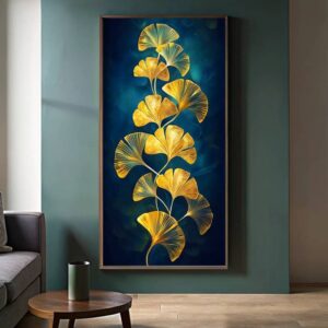 Japanese Ginkgo Leaves Paint by Numbers – Large Canvas Botanical Wall Decor