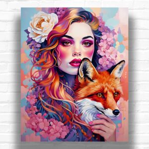 Lady and Fox - Paint by Numbers Woman