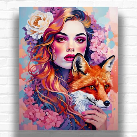 Lady and Fox - Paint by Numbers Woman