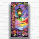 Lantern with Flowers Painting by Number – Extra Large Canvas Art