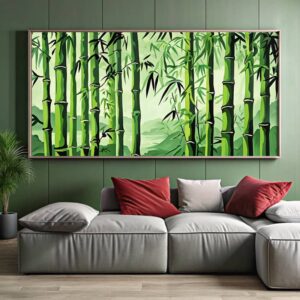 Large Bamboo Wall Art – Paint by Numbers Big Canvas for Zen Home Decor
