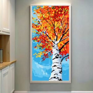 Large Birch Tree Painting on Large Size Canvas – Paint by Numbers Kits