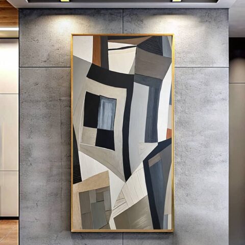 Large Modern Abstract Painting – Paint by Numbers Geometric Art