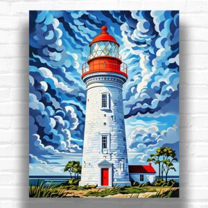 Lonely Lighthouse at Sea - Paint by Numbers Kit