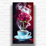 Morning Coffee with Rose Flower - Paint by Number Kit
