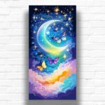 Rainbow Crescent Moon Paint by Number – Large Canvas Art