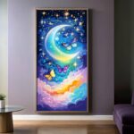 Rainbow Crescent Moon Paint by Numbers – Large Canvas Art