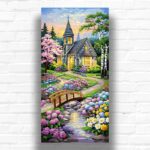 Rustic Church Paint by Number – Big Size Canvas Wall Art