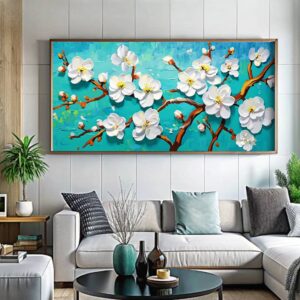 Small White Flowers on Branches Paint by Numbers - Giant Canvas Art