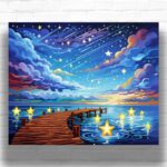 Star Rain Paint by Numbers Kit – Cartoon Starry Night