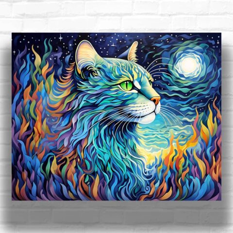 The Celestial Maine Coon - Cat Paint by Number Kits