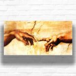 The Creation of Adam by Michelangelo 1512 (The Hands) – Large Paint by Numbers