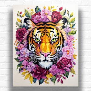 Tiger Flowers - Paint by Numbers Tiger