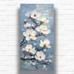 White Branch Flowers Paint By Number - Extra Large Canvas Floral Art