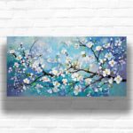White Flower Branches - Large Canvas Paint by Numbers
