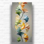Yellow Green Ginkgo Leaves Paint by Number Kit – Big Size Vertical Canvas Art