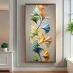 Yellow Green Ginkgo Leaves Paint by Numbers – Big Size Vertical Canvas Art