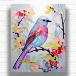 Bird on Flower Branch - Paint by Numbers