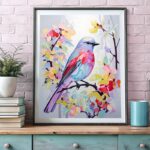 Bird on Flower Branch - Paint by Numbers Kit