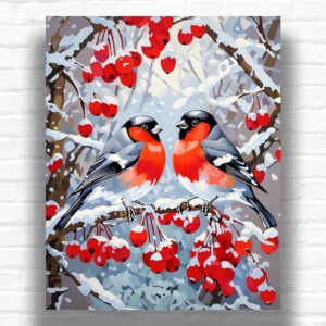 Bullfinches in Winter - Paint by Numbers