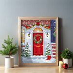 Christmas Red Door - Paint by Number Kits