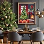 Christmas Tree and Fireplace - Paint by Number Christmas Scenes